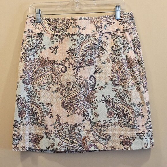 Women's Talbots Pastel Paisley Print Skirt Size 10 - Picture 1 of 5